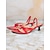economico Sandali Eleganti-sandali da donna con tacco a gattino rosso con design a cinturini incrociati e punta aperta - scarpe estive alla moda per il lavoro e le uscite quotidiane