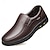 economico Scarpe Casual Slip-On-mocassini slip-on marroni da uomo con tomaia in similpelle testurizzata e suola antiscivolo - comode scarpe casual per il lavoro e l'uso quotidiano