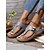 billiga Komfortsandaler-flip-flop sandaler i brunt konstläder med perforerad design och metallic accent för vardagskläder och sommarutflykter