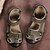 abordables sandalias de exterior-Sandalias de senderismo de piel sintética marrón para hombre: correas ajustables, diseño de punta cerrada, suela antideslizante, calzado exterior duradero para trekking de verano