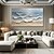 abordables Peintures natures mortes-peinture à l'huile originale de l'océan blanc art des vagues peinture abstraite de plage art mural blanc peinture de texture 3D marron art mural de plage marron décor de chambre pastel moderne