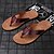 billige Kjole sandaler-brune flip flops i imitert skinn for menn - uformelle sommersandaler med åpen tå og komfortabel såle for strand- og hverdagsbruk
