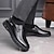 economico Scarpe Casual Slip-On-mocassini slip-on marroni da uomo con tomaia in similpelle testurizzata e suola antiscivolo - comode scarpe casual per il lavoro e l'uso quotidiano