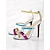 abordables Fête de la Vie Nocturne-talons aiguilles métalliques multicolores pour femmes – sandales à bout ouvert vibrantes pour les fêtes et les événements spéciaux