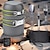 baratos Cozinha de acampamento-conjunto de utensílios de cozinha para acampamento, conjunto de mini panelas de acampamento antiaderente e leve com placas de chaleira de aço inoxidável, colher para mochila, caminhadas, cozinha ao ar