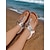 billiga Semester Sandaler-damsandaler med t-band med pärlband med utsmyckade detaljer och bekväm kilklack – perfekt för strand, semester och avslappnade utflykter