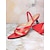 economico Sandali Eleganti-sandali da donna con tacco a gattino rosso con design a cinturini incrociati e punta aperta - scarpe estive alla moda per il lavoro e le uscite quotidiane