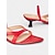economico Sandali Eleganti-sandali da donna con tacco a gattino rosso con design a cinturini incrociati e punta aperta - scarpe estive alla moda per il lavoro e le uscite quotidiane
