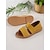 voordelige Casual sandalen-dames gele open sandalen met dubbele bandjes en geweven zool – stijlvolle en comfortabele zomerschoenen voor casual uitjes
