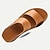 cheap Outdoor Sandals-Men's Tan Faux Leather Slide Sandals – Minimalist Double Strap Design, Lightweight and Comfortable Summer Footwear for Beach and Casual Wear