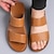 cheap Outdoor Sandals-Men's Tan Faux Leather Slide Sandals – Minimalist Double Strap Design, Lightweight and Comfortable Summer Footwear for Beach and Casual Wear