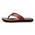 billige Kjole sandaler-brune flip flops i imitert skinn for menn - uformelle sommersandaler med åpen tå og komfortabel såle for strand- og hverdagsbruk