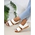 voordelige Casual sandalen-dames gele open sandalen met dubbele bandjes en geweven zool – stijlvolle en comfortabele zomerschoenen voor casual uitjes