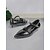 abordables tacones kitten-Zapatos de tacón de aguja con punta puntiaguda y hebilla de doble tira para mujer en charol negro: zapatos elegantes para la oficina y eventos formales