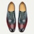 baratos Tênis de couro premium-Sapatos oxford masculinos de couro bovino premium com degradê – design perfurado pintado à mão com sola leve para eventos empresariais e formais