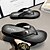 billiga Kjol sandaler-svarta flip flops för män med bekväm fotbädd, avslappnad slip-on design för dagligt slitage och avkopplande