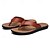billige Kjole sandaler-brune flip flops i imitert skinn for menn - uformelle sommersandaler med åpen tå og komfortabel såle for strand- og hverdagsbruk