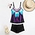economico Costumi interi e tankini-Per donna Tankini Costume da bagno a due pezzi Costumi da bagno Costumi da bagno Giallo Blu Traspirante Asciugatura rapida Leggero Senza maniche - Nuoto Surf Spiaggia Estate Primavera Plus Size