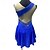 baratos Vestidos de Patinação Artística-Vestidos para Patinação Artística Mulheres Para Meninas Patinação no Gelo Vestidos Azul Patchwork Barra Assimétrica Com Transparência Elastano Com Stretch Treino Ensaio / Prática Profissional Roupa