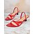 economico Sandali Eleganti-sandali da donna con tacco a gattino rosso con design a cinturini incrociati e punta aperta - scarpe estive alla moda per il lavoro e le uscite quotidiane