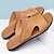 billige Uformelle sandaler-mænds sandaler i præget imiteret læder med åben tå – afslappet slip-on-design med åndbare perforeringer til udendørsbrug om sommeren