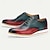 baratos Tênis de couro premium-Sapatos oxford masculinos de couro bovino premium com degradê – design perfurado pintado à mão com sola leve para eventos empresariais e formais