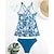 abordables Surf Tankinis &amp; Bikinis-Femme Tankini Maillot De Bain Deux Pièces V Profond Maillots de Bain Maillots de Bain Bleu Respirable Séchage rapide Poids Léger Sans Manches - Natation Surf Plage Eté Printemps Grande Taille