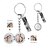 abordables Para mujeres-Llavero personalizado con colgantes redondos y rectangulares el mejor regalo para mamá - Acero inoxidable grabado con 2 fotos y una foto del ojo regalo de boda perfecto para pareja
