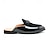 billige Afslappet-mule loafers i fløjl og lak – slip-on design med dekorativ sløjfe til formelle arrangementer og aftenarrangementer