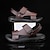 billiga Semester Sandaler-Herr Sandaler Platta sandaler PU Läder Andningsfunktion Bekväm Halksäker Loafers Svart Brun