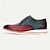 baratos Tênis de couro premium-Sapatos oxford masculinos de couro bovino premium com degradê – design perfurado pintado à mão com sola leve para eventos empresariais e formais