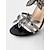 preiswerte Halbformell-schwarze strassbesetzte High Heel Sandaletten mit Schmetterlingsriemen für Damen - perfekt für Abendveranstaltungen