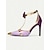 billige Stiletto hæler-stiletthæler med lavendel t-rem for kvinner med gullaksenter og sløyfedetaljer, elegante fest- og kveldssko for spesielle anledninger