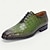 economico Scarpe Eleganti Classiche-scarpe oxford da uomo in pelle di coccodrillo verde con motivo – design con lacci in pelle di vacchetta di alta qualità per occasioni formali, aziendali e speciali
