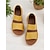 voordelige Casual sandalen-dames gele open sandalen met dubbele bandjes en geweven zool – stijlvolle en comfortabele zomerschoenen voor casual uitjes