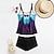 economico Costumi interi e tankini-Per donna Tankini Costume da bagno a due pezzi Costumi da bagno Costumi da bagno Giallo Blu Traspirante Asciugatura rapida Leggero Senza maniche - Nuoto Surf Spiaggia Estate Primavera Plus Size