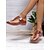 billiga Komfortsandaler-flip-flop sandaler i brunt konstläder med perforerad design och metallic accent för vardagskläder och sommarutflykter