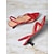 economico Sandali Eleganti-sandali da donna con tacco a gattino rosso con design a cinturini incrociati e punta aperta - scarpe estive alla moda per il lavoro e le uscite quotidiane
