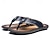 cheap Dress Sandals-Men&#039;s Vintage Brown Faux Leather Flip Flops - Handmade Open-Toe Summer Sandals with Non-Slip Sole for Beach, Travel and Casual Wear