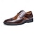 voordelige Formeel-Herenschoenen van bruin imitatieleer met krokodillenmotief en brogue-details – elegante nette schoenen voor formele gelegenheden en kantoorkleding