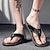 cheap Dress Sandals-Men&#039;s Vintage Brown Faux Leather Flip Flops - Handmade Open-Toe Summer Sandals with Non-Slip Sole for Beach, Travel and Casual Wear