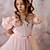 abordables Robes à Fleurs pour Filles-Robe de Demoiselle d&#039;Honneur Fille Fille Robe de première communion Robe de Soirée Mariage Soirée Princesse Doux Noël Carnaval Froncé Couleur Unie Sans bretelles Col Rond Blanche Rose Claire 4 ans et