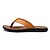 billige Kjole sandaler-brune flip flops i imitert skinn for menn - uformelle sommersandaler med åpen tå og komfortabel såle for strand- og hverdagsbruk