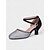 abordables Chaussures de danses latines-chaussures de danse à paillettes bleues et argentées avec bride croisée – confort à talon bas pour la danse de salon et les performances
