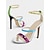 abordables Fête de la Vie Nocturne-talons aiguilles métalliques multicolores pour femmes – sandales à bout ouvert vibrantes pour les fêtes et les événements spéciaux