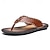 cheap Dress Sandals-Men&#039;s Vintage Brown Faux Leather Flip Flops - Handmade Open-Toe Summer Sandals with Non-Slip Sole for Beach, Travel and Casual Wear