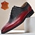baratos Sapatos Sociais Clássicos-sapatos oxford masculinos de couro trançado vermelho e preto – couro de vaca premium, detalhes brogue, sapatos sociais formais para reuniões de negócios e ocasiões especiais