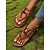 economico Infradito da Vacanza-sandali bassi color cuoio da donna con dettaglio fibbia dorata – calzature estive casual ed eleganti per la spiaggia, le vacanze e l&#039;uso quotidiano