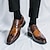voordelige Formeel-Herenschoenen van bruin imitatieleer met krokodillenmotief en brogue-details – elegante nette schoenen voor formele gelegenheden en kantoorkleding