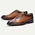 abordables Chaussures de Costume Classiques-chaussures oxford en cuir de vachette de qualité supérieure pour hommes – modèle à lacets formel marron dégradé pour les affaires, les mariages et les occasions spéciales